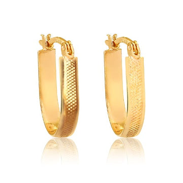 18K Gold Layered Oro Laminado Hoops